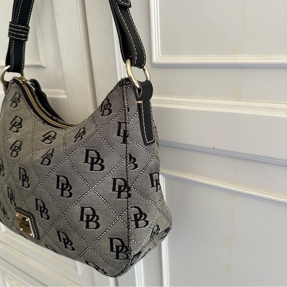 Dooney & Bourke Black Signature Monogram Hobo Shoulder Bag - Picture 7 of 16